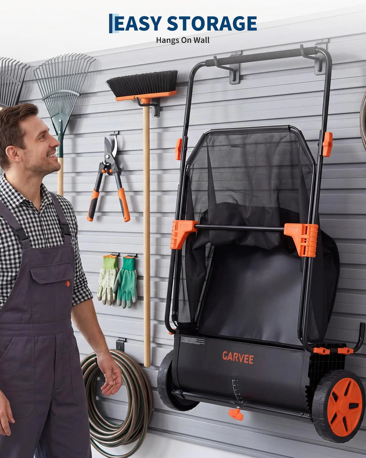 HiMISS Push Lawn Sweeper With Collection Bag And Four Brushes