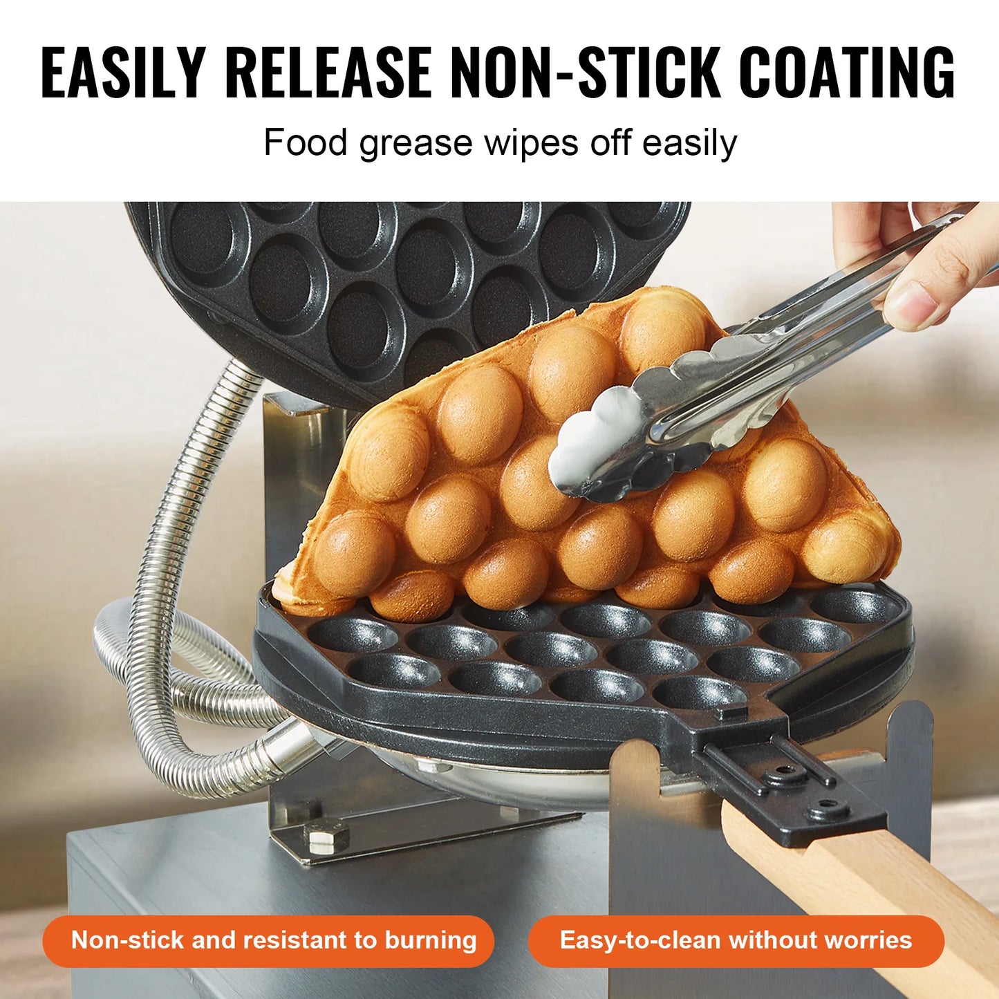 VEVOR SucceBuy Commercial Egg Bubble Waffle Maker Nonstick 1400W