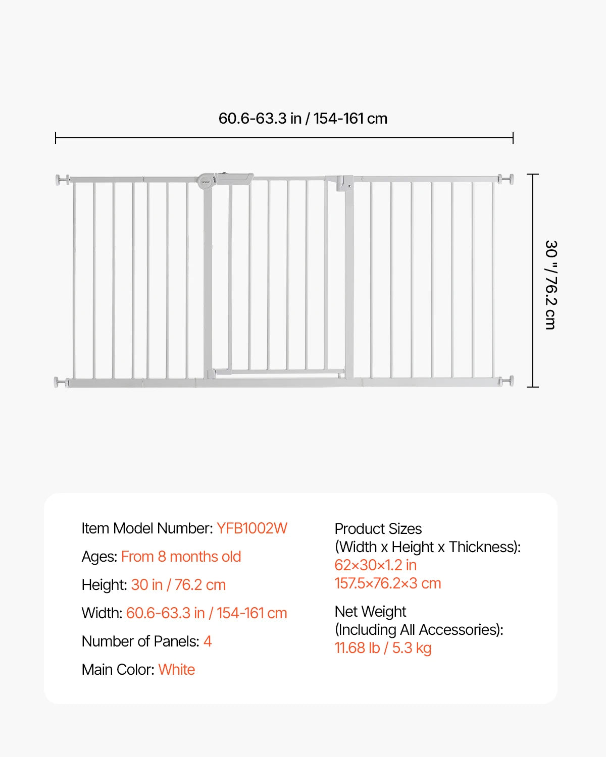 SucceBuy Baby Gate Pressure Mount Walk Through For Doorways