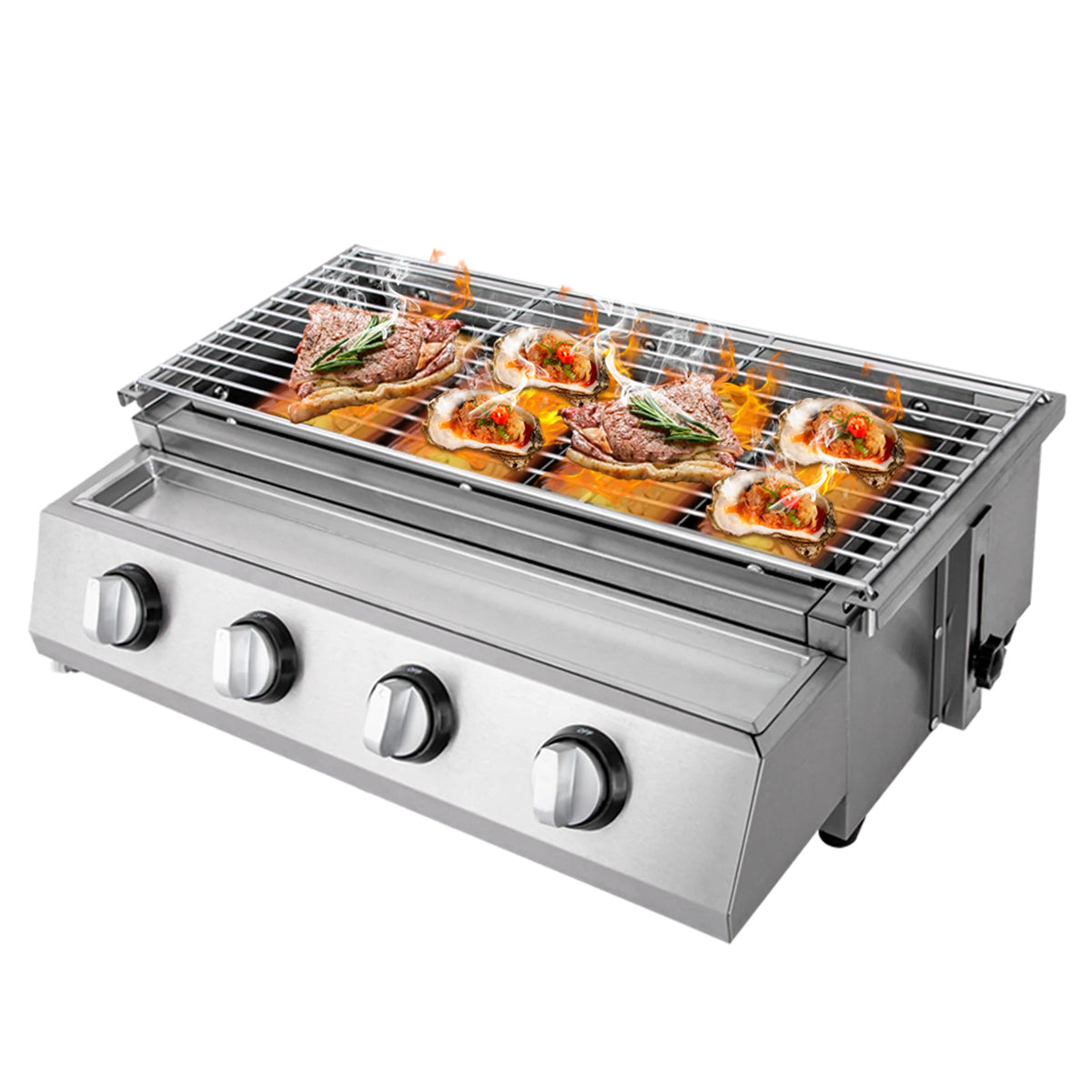 Professional Four Burner Stainless Steel Propane Gas Grill For Camping