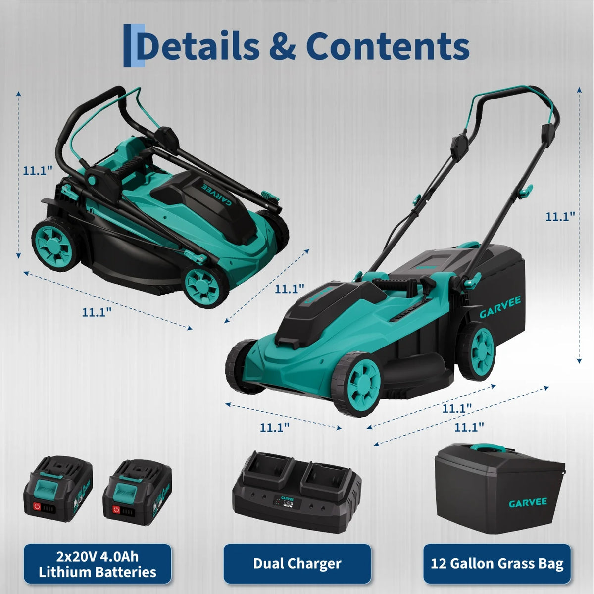 HiMISS 40V Cordless Brushless Lawn Mower With Grass Bag