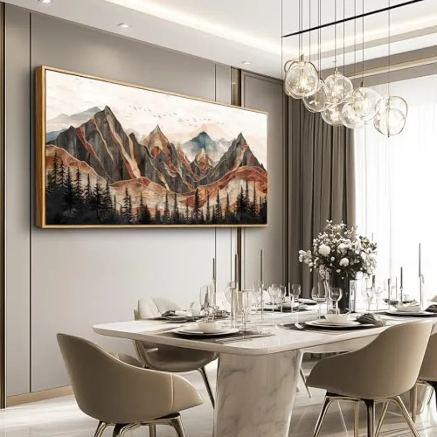 Living Room Mountain Landscape Poster Canvas Wall Art Abstract Forest