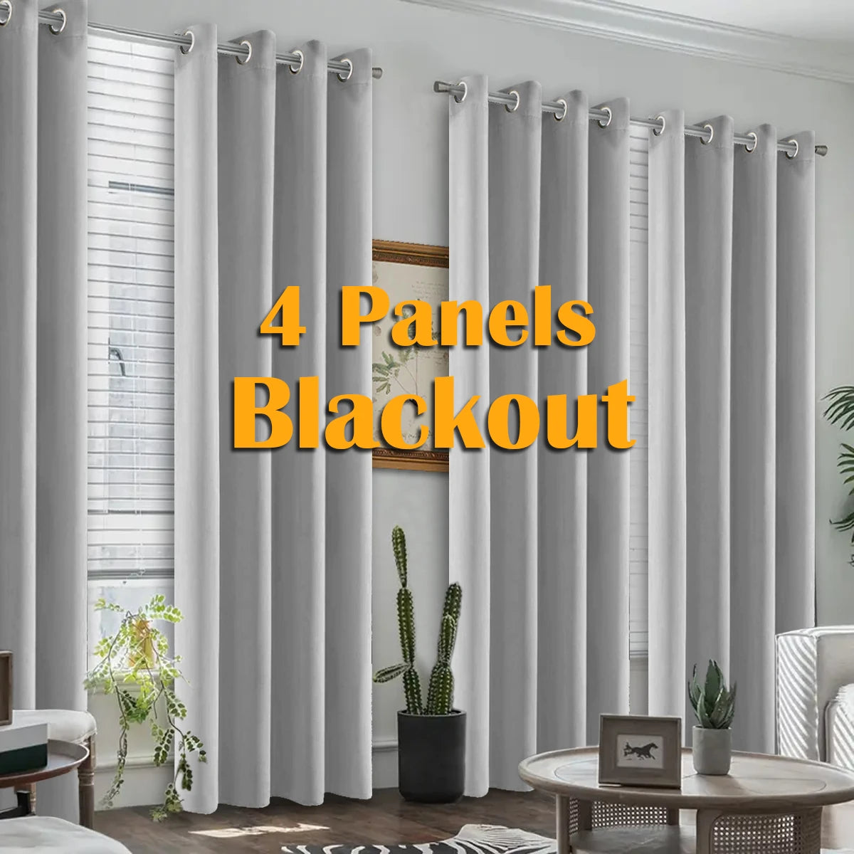 Thermal Blackout Curtains Heat Insulated Grommet Window Panels
