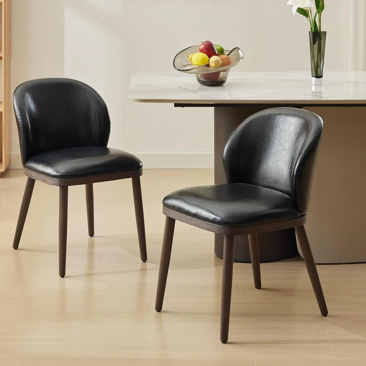 HiMISS Modern Upholstered Dining Chairs With Ergonomic Wood Legs