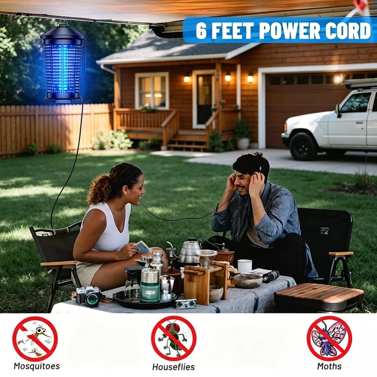 Outdoor Waterproof Electronic Bug Zapper Mosquito Killer Lantern