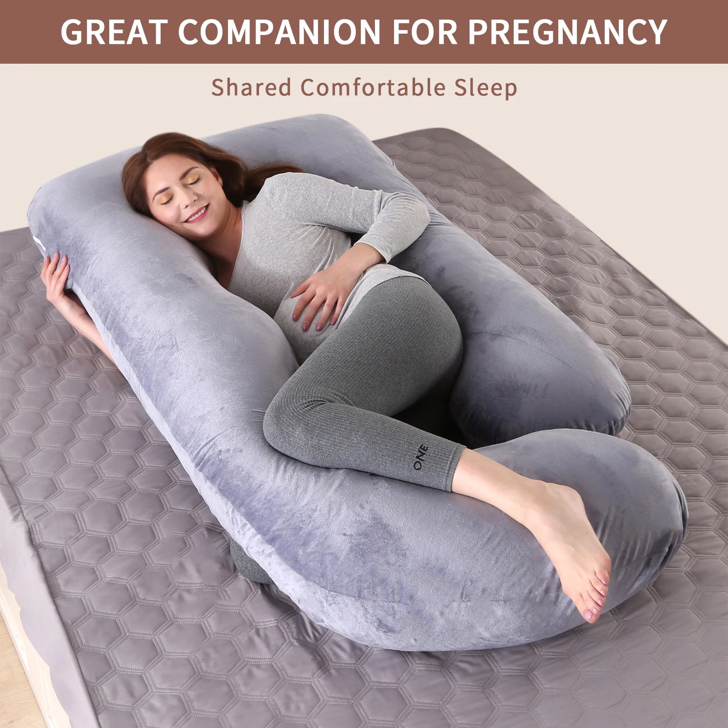 G Shaped Pregnancy Pillow Full Body Maternity With Removable Cover