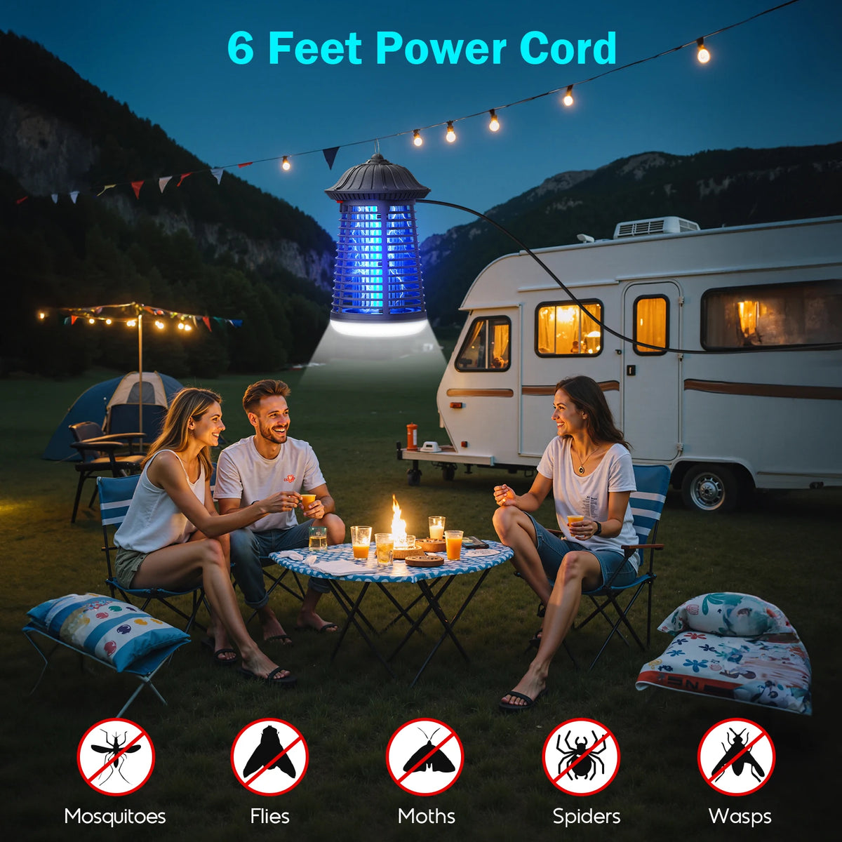 Dual UV LED Electric Bug Zapper For Indoor Outdoor Mosquito Control