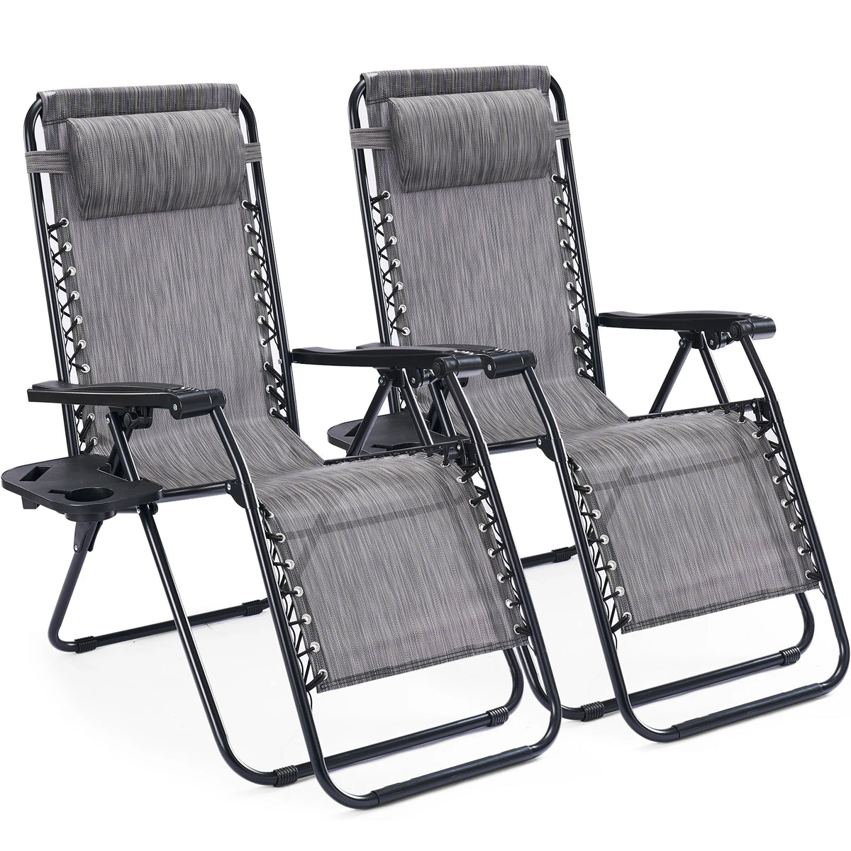 JHK Zero Gravity Folding Recliner Chairs With Cup Holder Trays