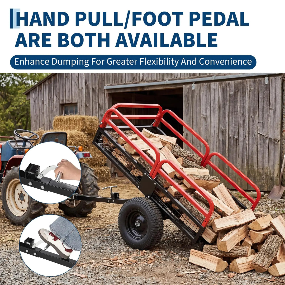 HiMISS Heavy Duty Steel Dump Trailer Cart for ATV UTV
