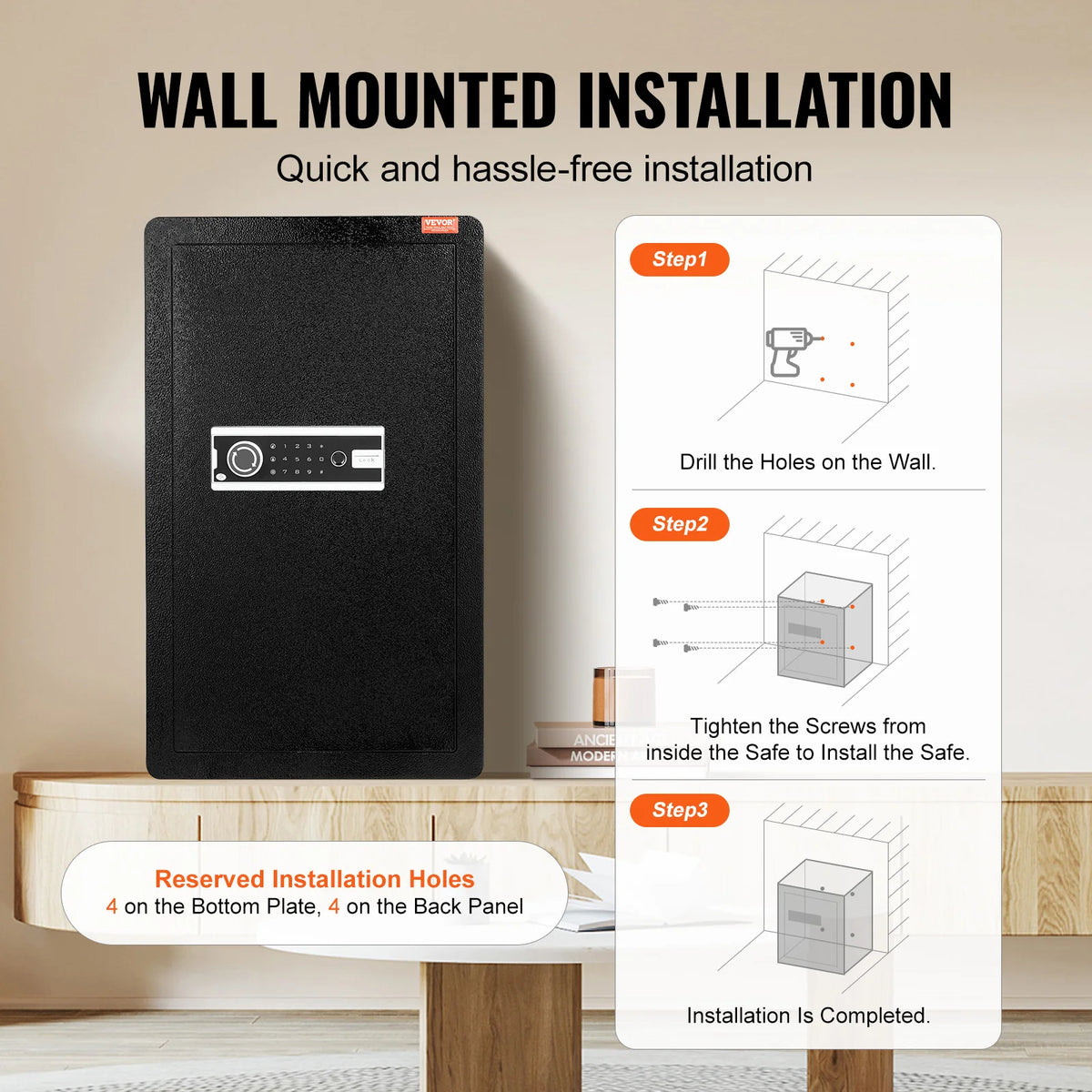 SucceBuy Fingerprint Safe Box With Key Lock And Fireproof Bag