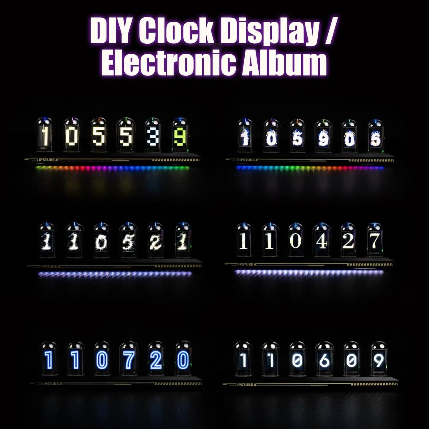 Aiopp Night Light Nixie Tube Clock Kit With 3 Modes