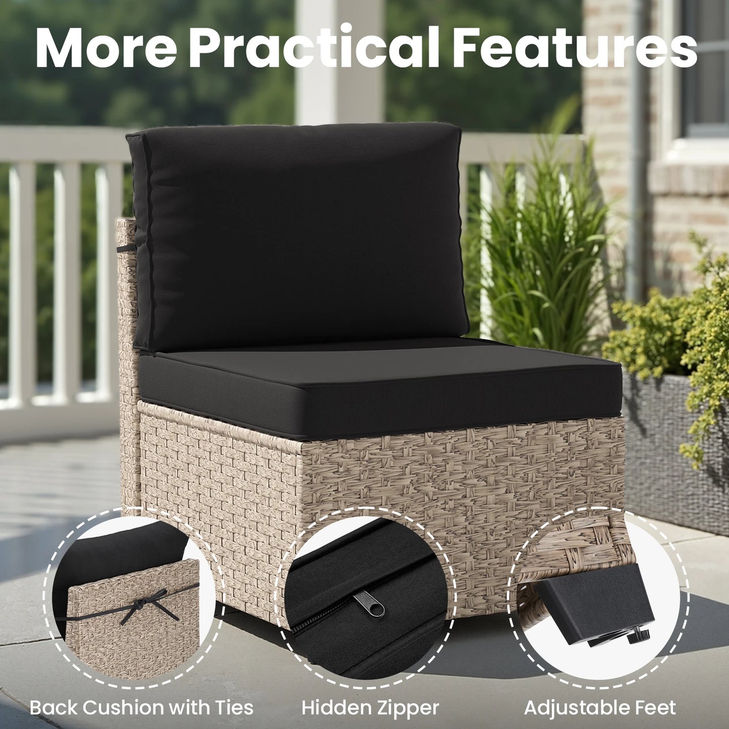 Outdoor 7-Piece Rattan Patio Set With Glass Table All Weather