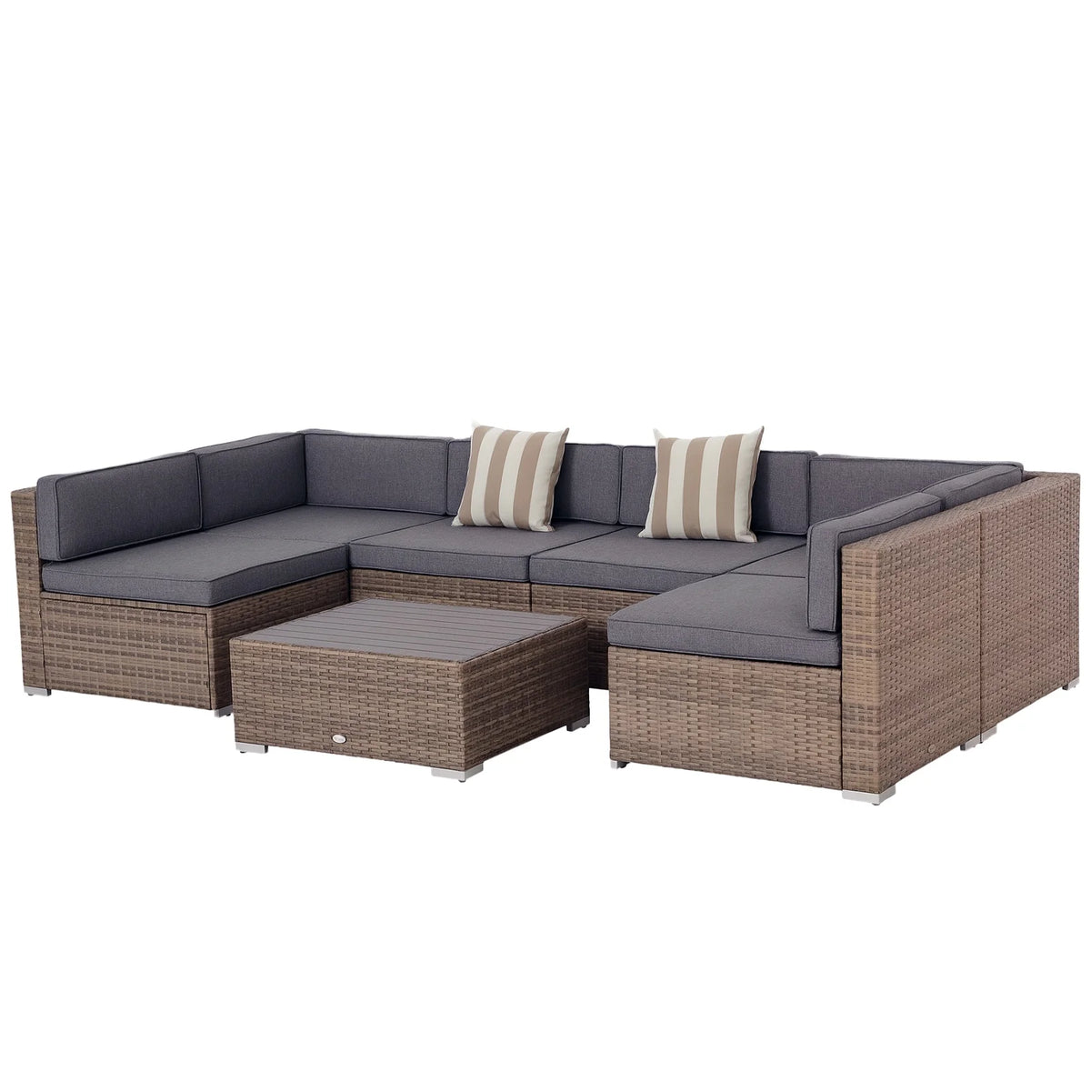 Outsunny Modular Rattan Outdoor Sectional Sofa Lounge Set