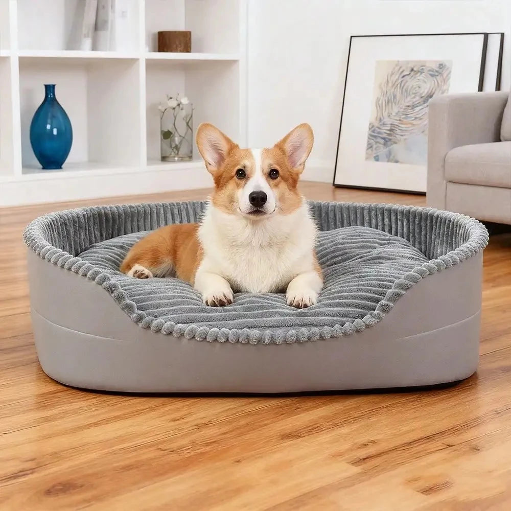 Soft Cotton Pet Bed For Dogs And Cats With Thick Padding