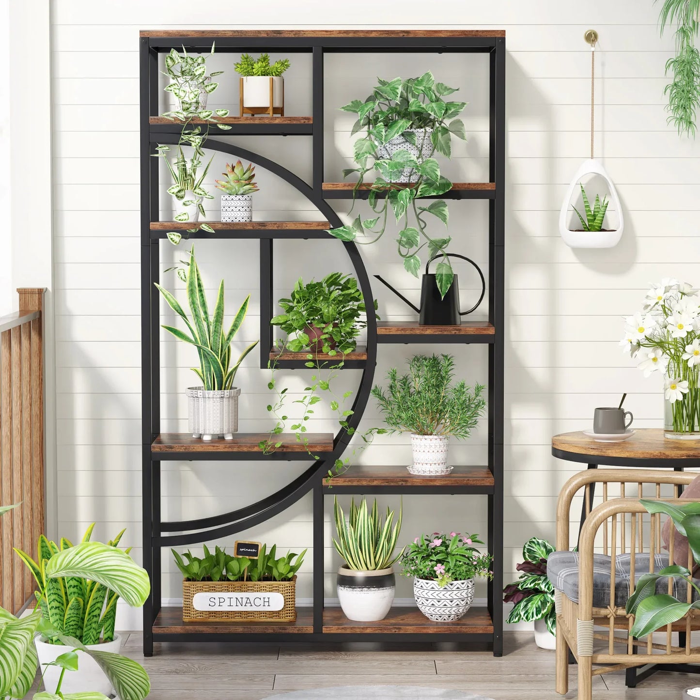 Tribesigns Industrial 5 Tier Etagere Bookshelf Freestanding Organizer