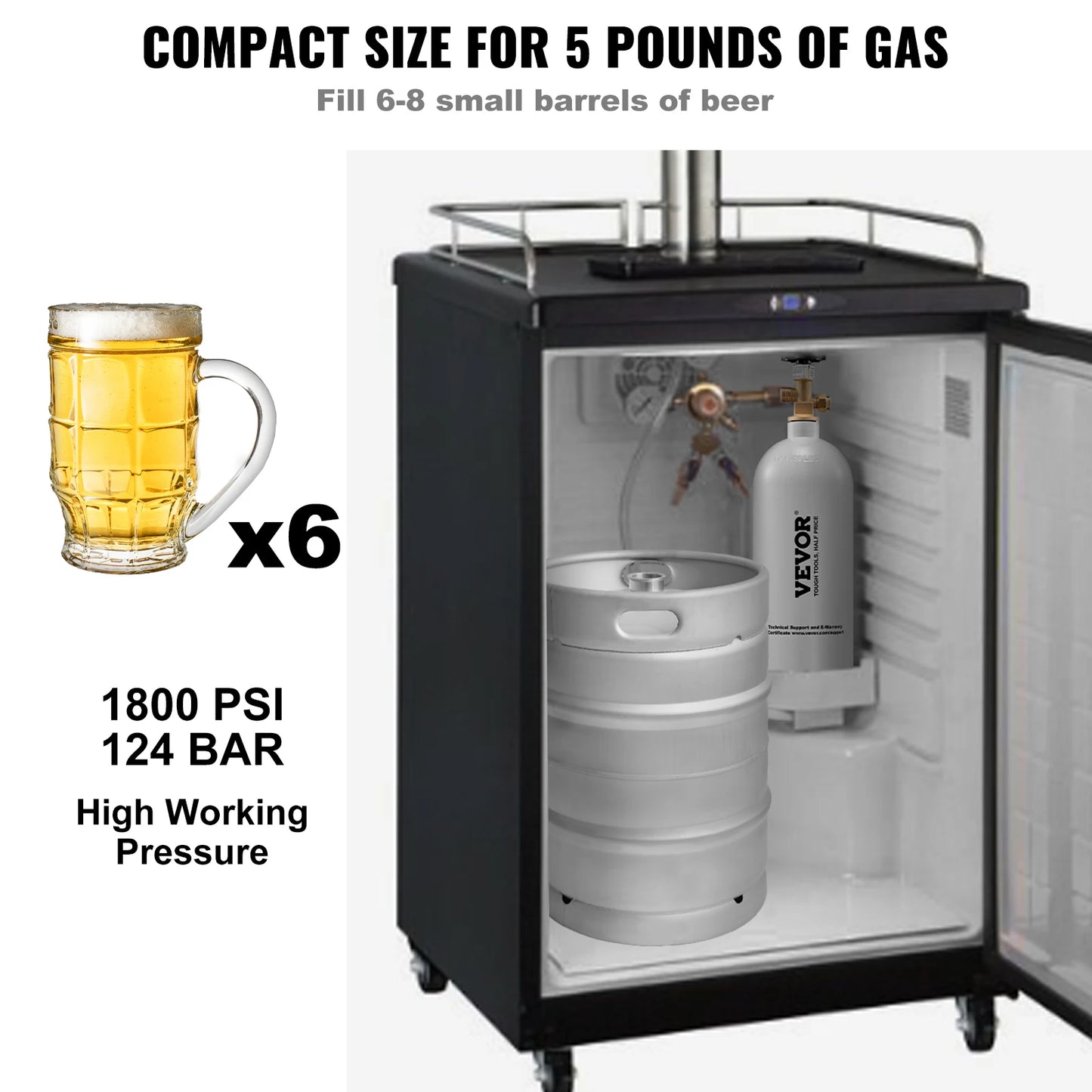SucceBuy Aluminum CO2 Tank CGA320 Valve Gas Cylinder