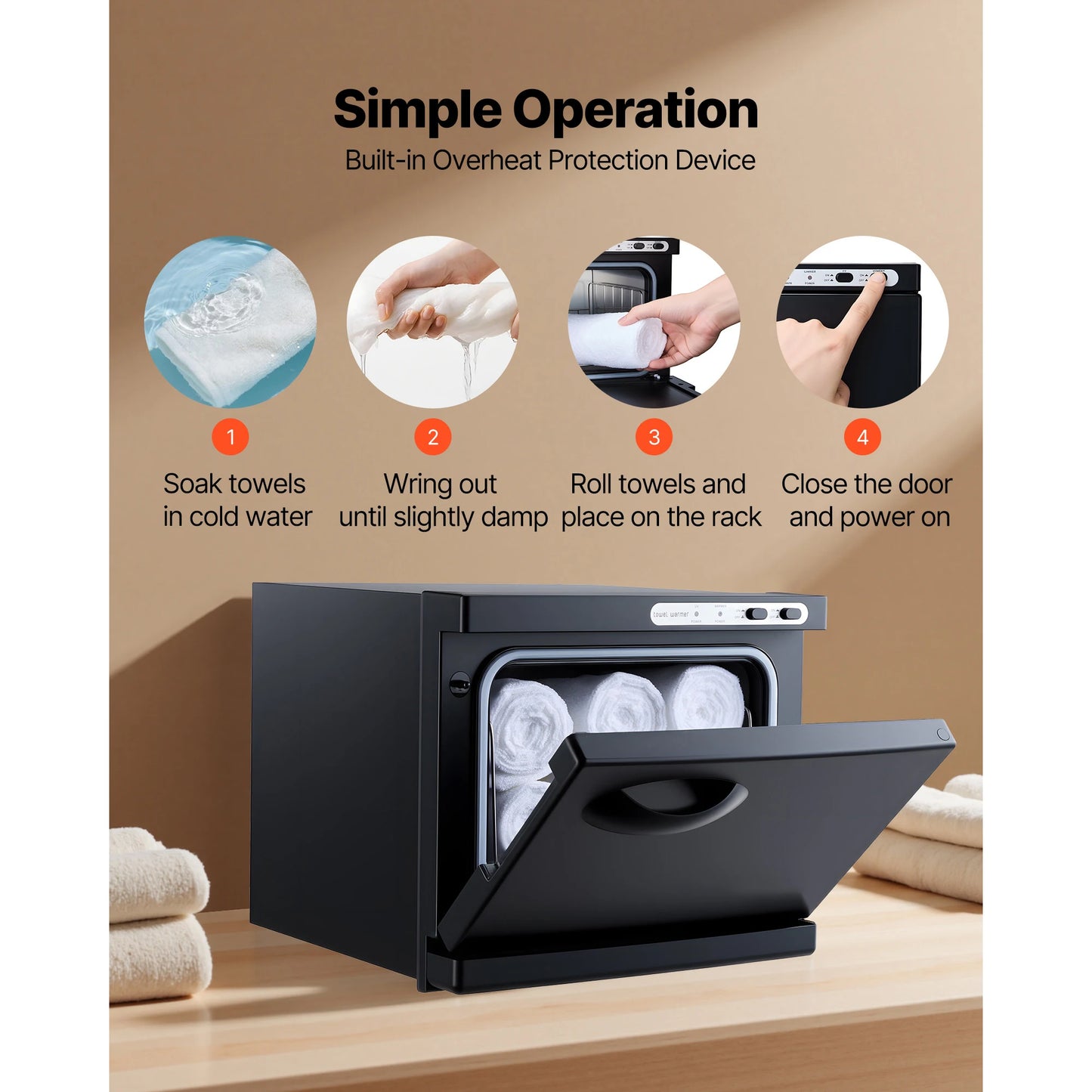 SucceBuy Hot Towel Warmer Cabinet Stainless Steel Rack For Spa