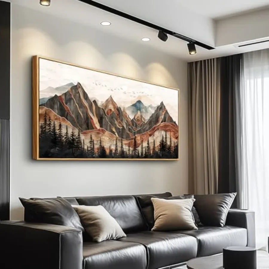 Living Room Mountain Landscape Poster Canvas Wall Art Abstract Forest