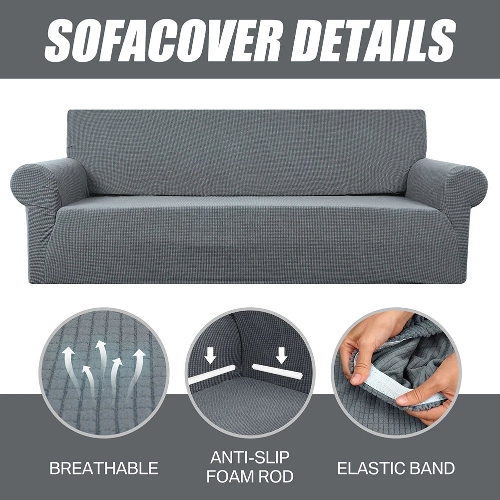 Jacquard Stretch Sofa Cover Pet Friendly Universal Slipcover