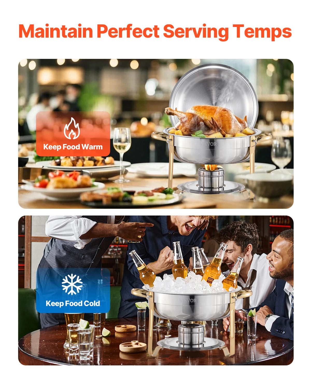 SucceBuy Chafing Dish Buffet Stainless Steel Warmer With 4 Pans