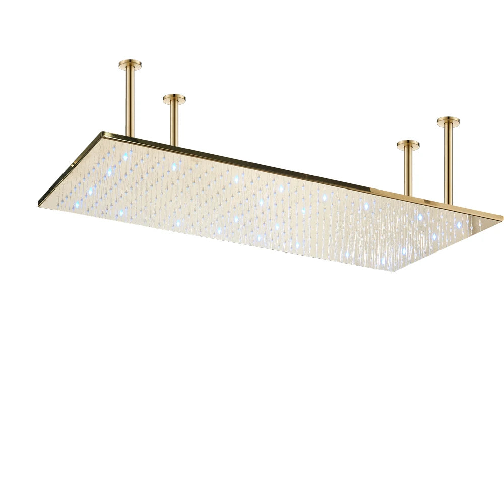 MYQualife LED Rainfall Shower Head Ceiling Mounted