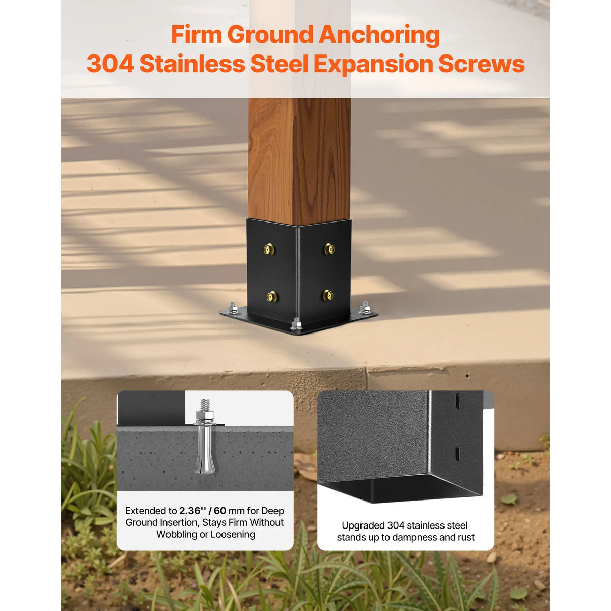 SucceBuy Carbon Steel 3 Way Slanted Pergola Gazebo Bracket