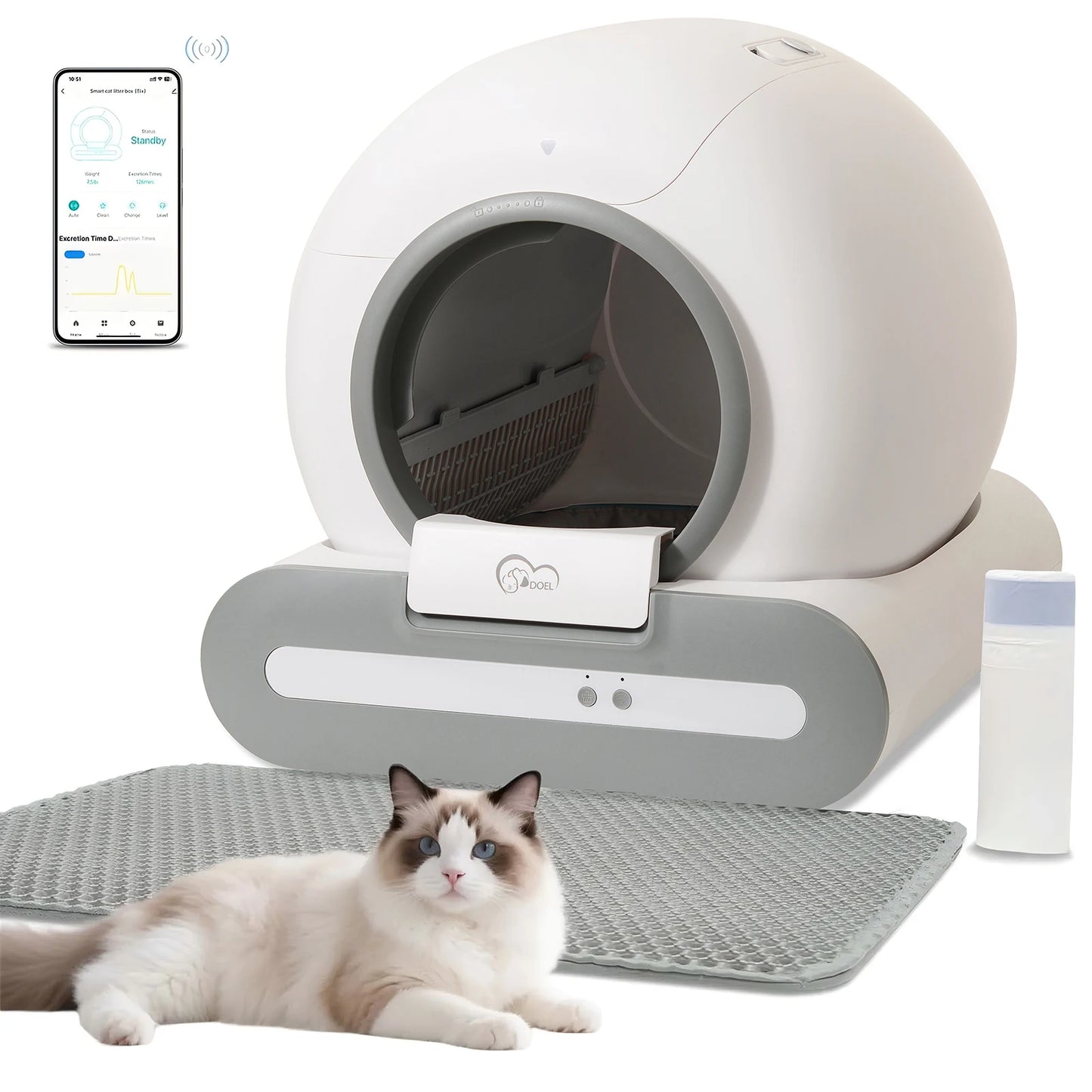 DOEL Self Cleaning Cat Litter Box With App Control And WiFi
