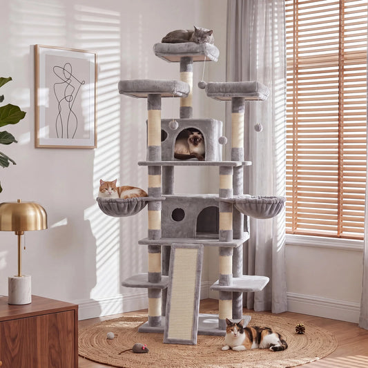 FOOWIN Multi Level Cat Tree Tower With Condos And Scratching Post