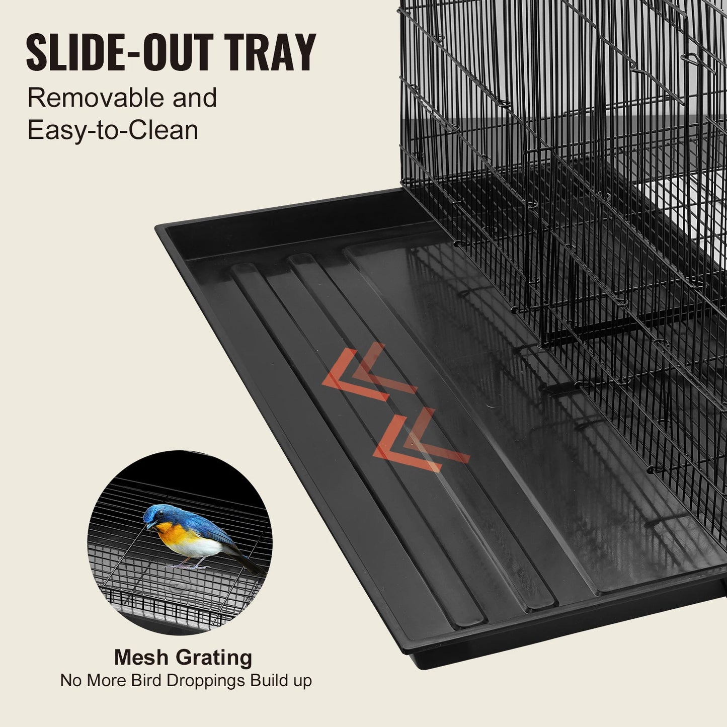 SucceBuy Stackable Divider Bird Cage for Small Birds Travel Cage With Handle