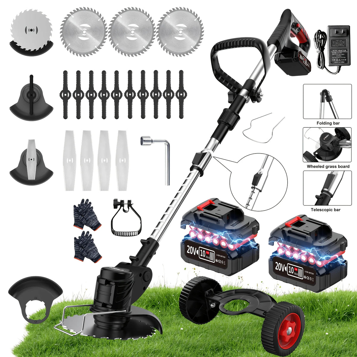 Firehelp Portable Cordless Electric Lawn Mower And Trimmer