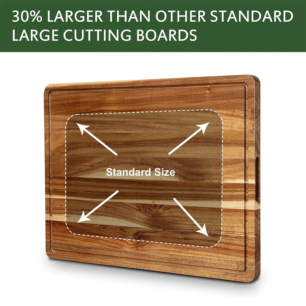 TWISTER.CK Extra Large Wood Cutting Board With Juice Groove Reversible