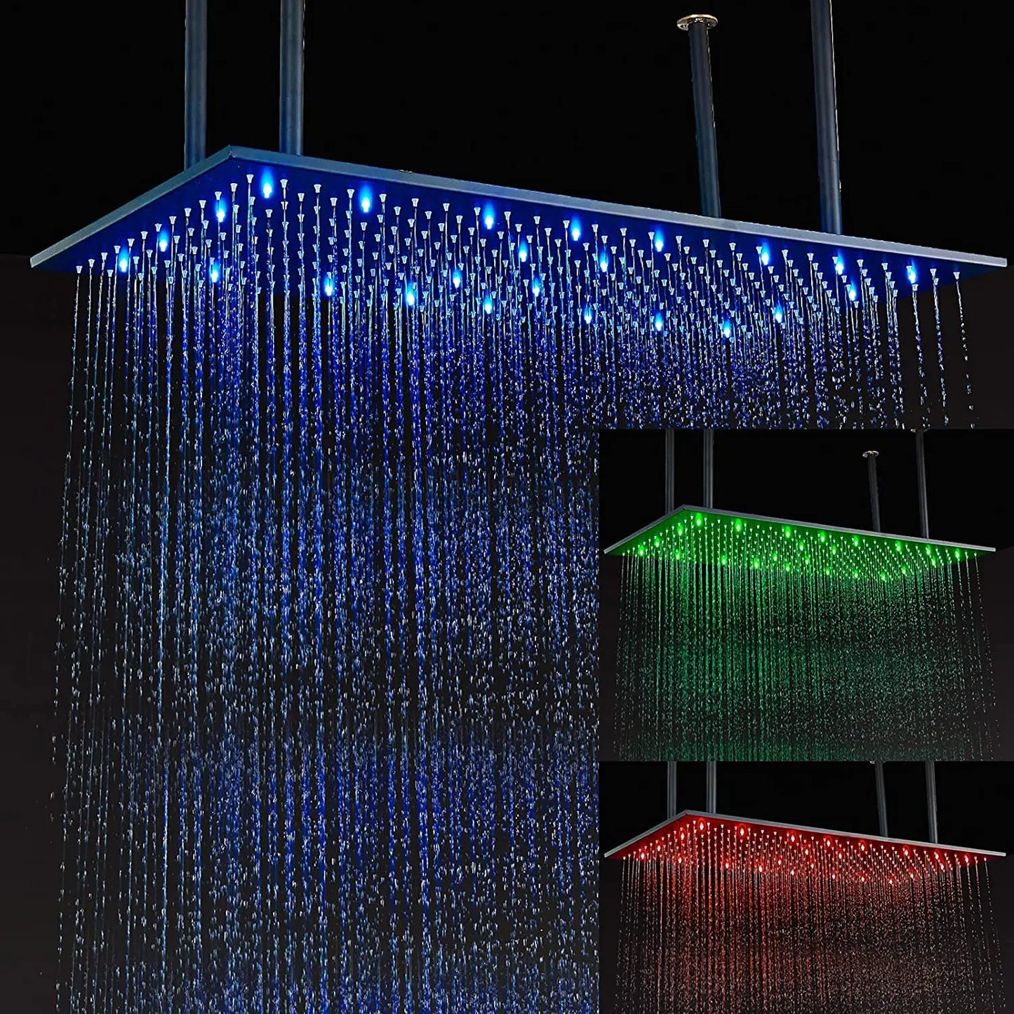 MYQualife LED Rainfall Shower Head Ceiling Mounted