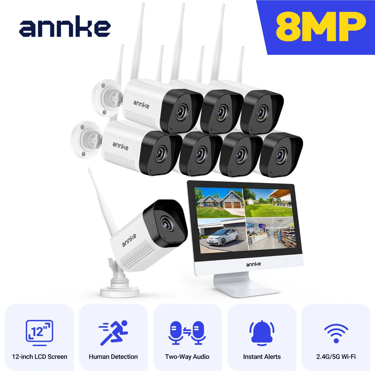 ANNKE 4K Wireless Security Camera System With Two Way Audio