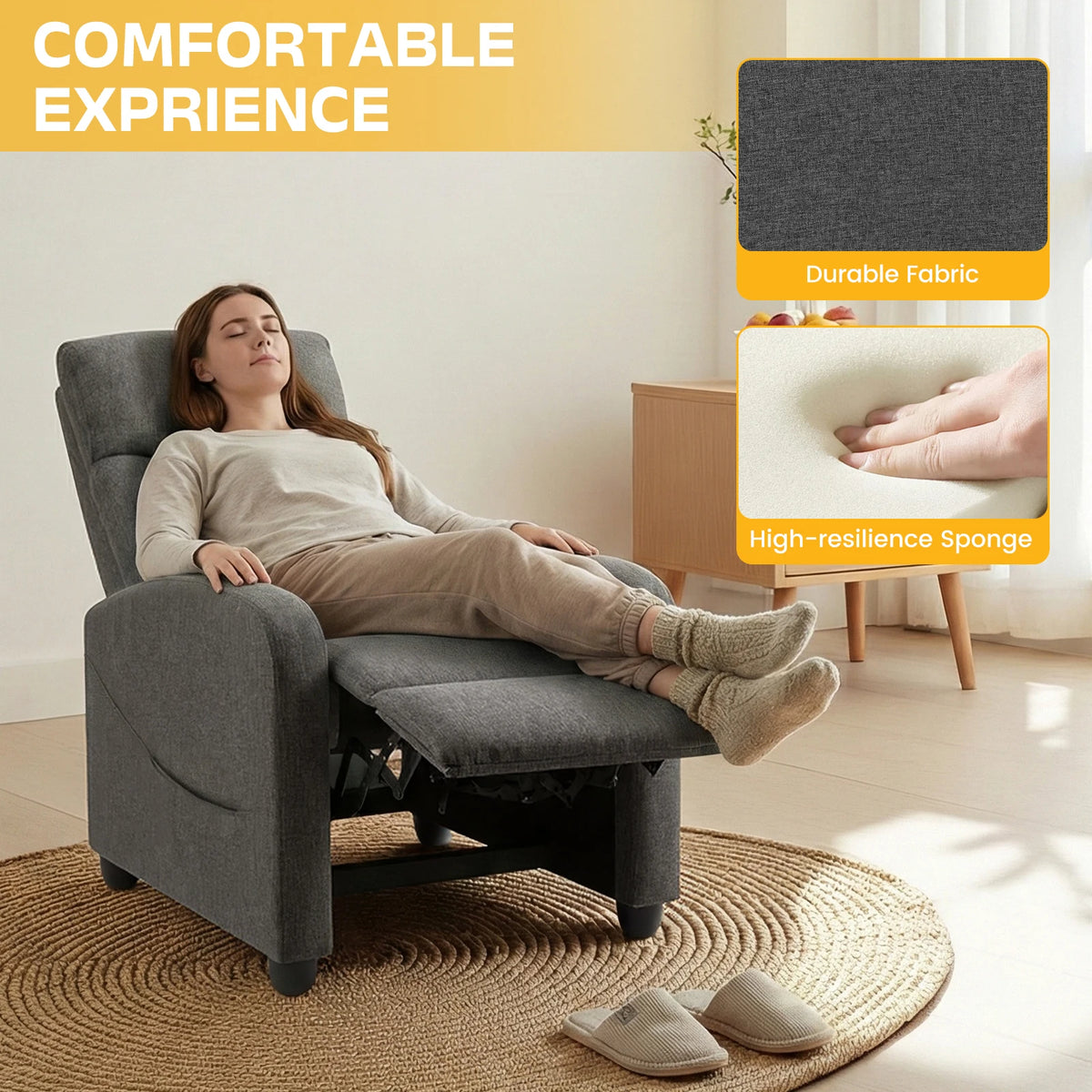MCQ Recliner Sofa With Lumbar Support For Living Room