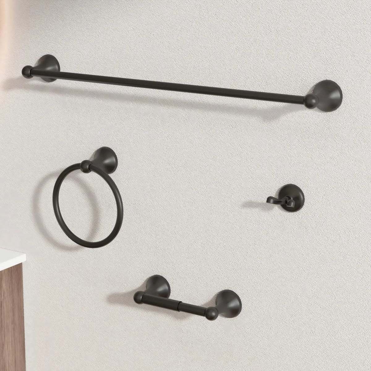 Modern Metal Bathroom Hardware Set Wall Mount Towel Bar Set