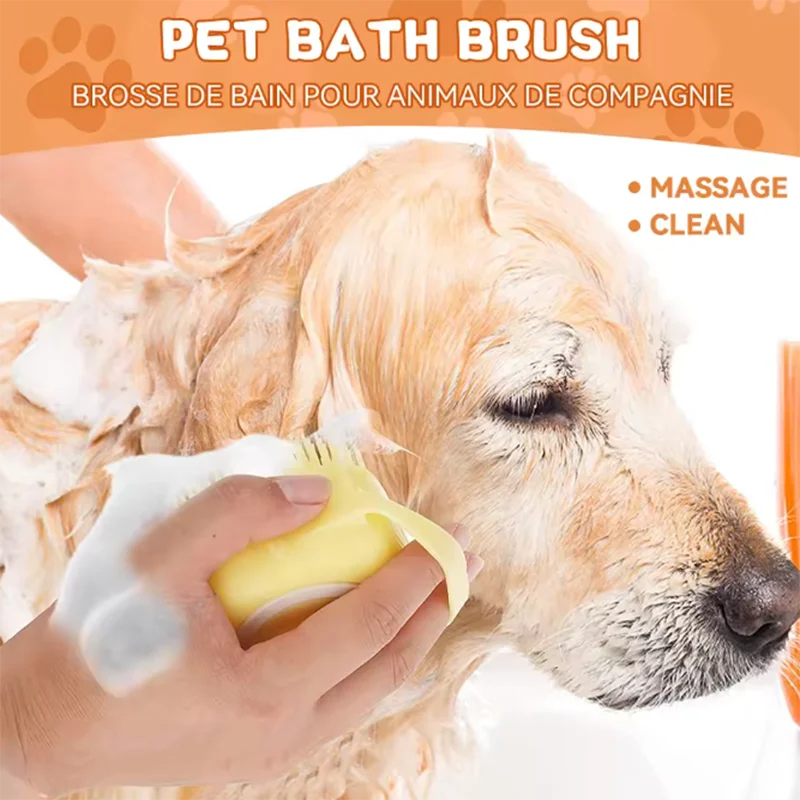 Soft Silicone Pet Bath Massage Brush For Dogs And Cats