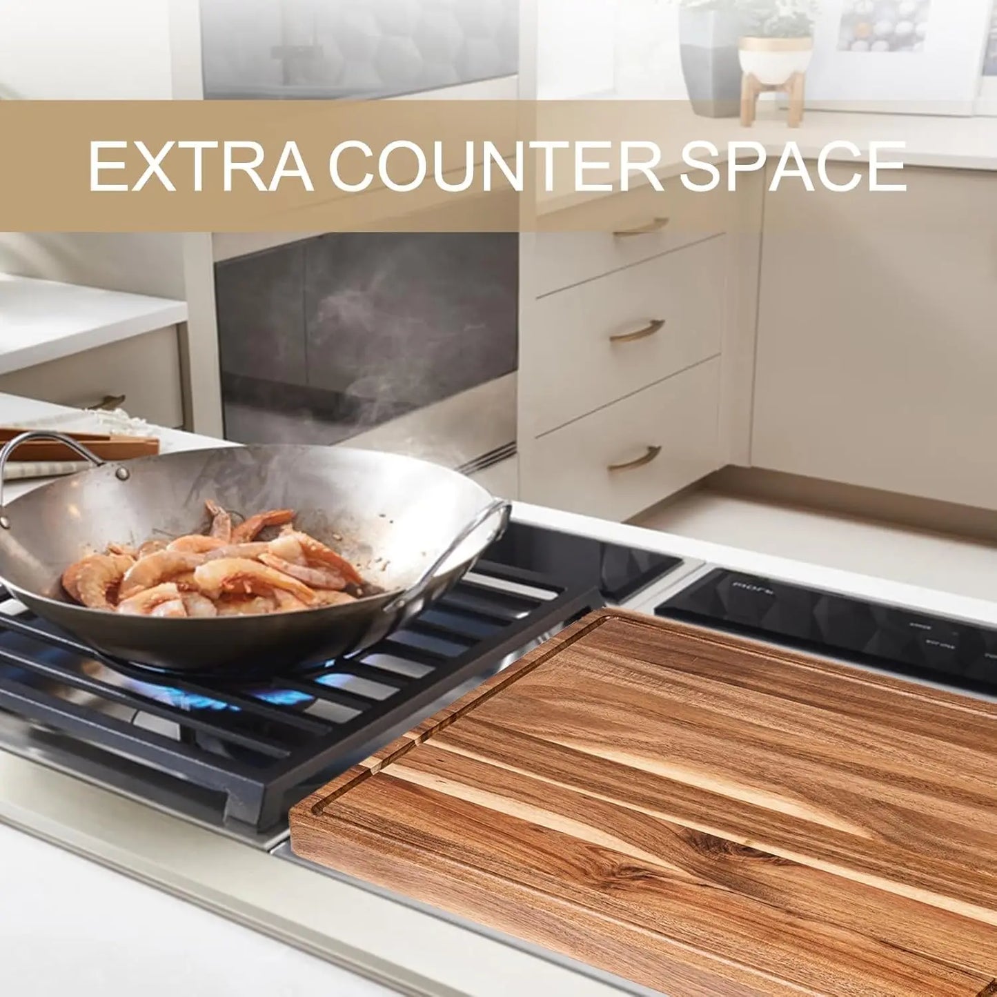 TWISTER.CK Extra Large Wood Cutting Board With Juice Groove Reversible