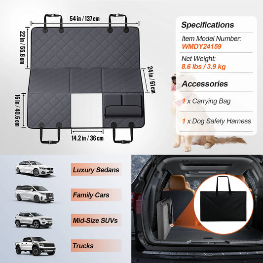 SucceBuy Back Seat Extender Dog Hammock for Car Waterproof Cover