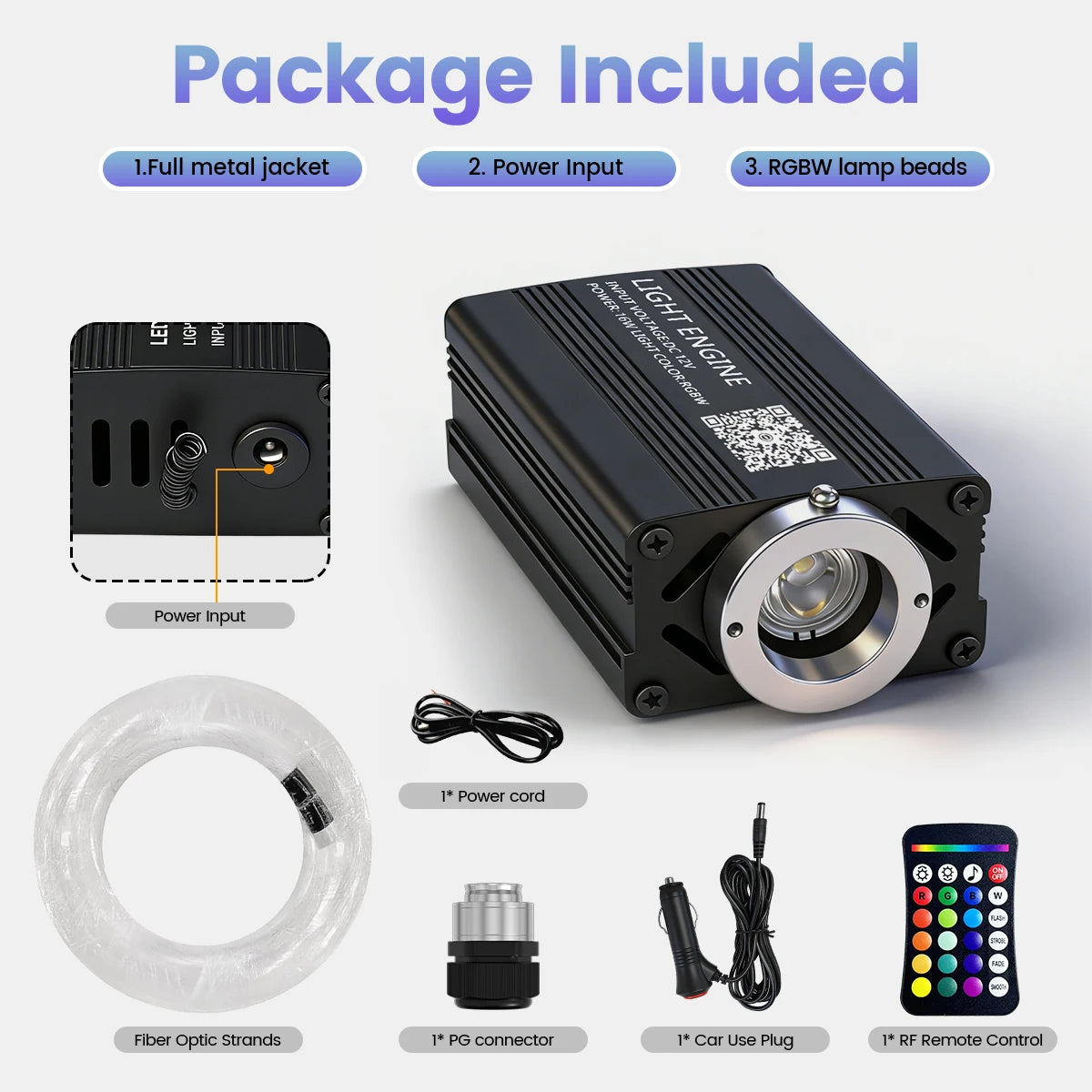 BRIVULGENT App Controlled RGBW Fiber Optic Star Ceiling Light Kit