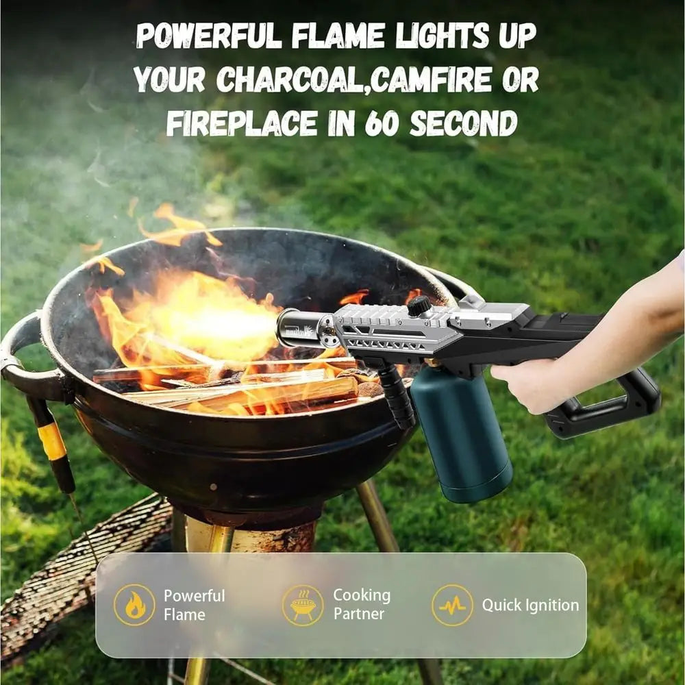 Propane Torch Gun Adjustable Flamethrower For BBQ Camping Charcoal Lighter