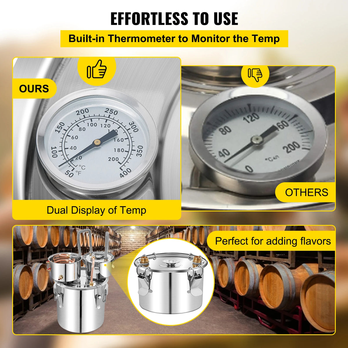 SucceBuy Stainless Steel Alcohol Distiller For Home Brewing