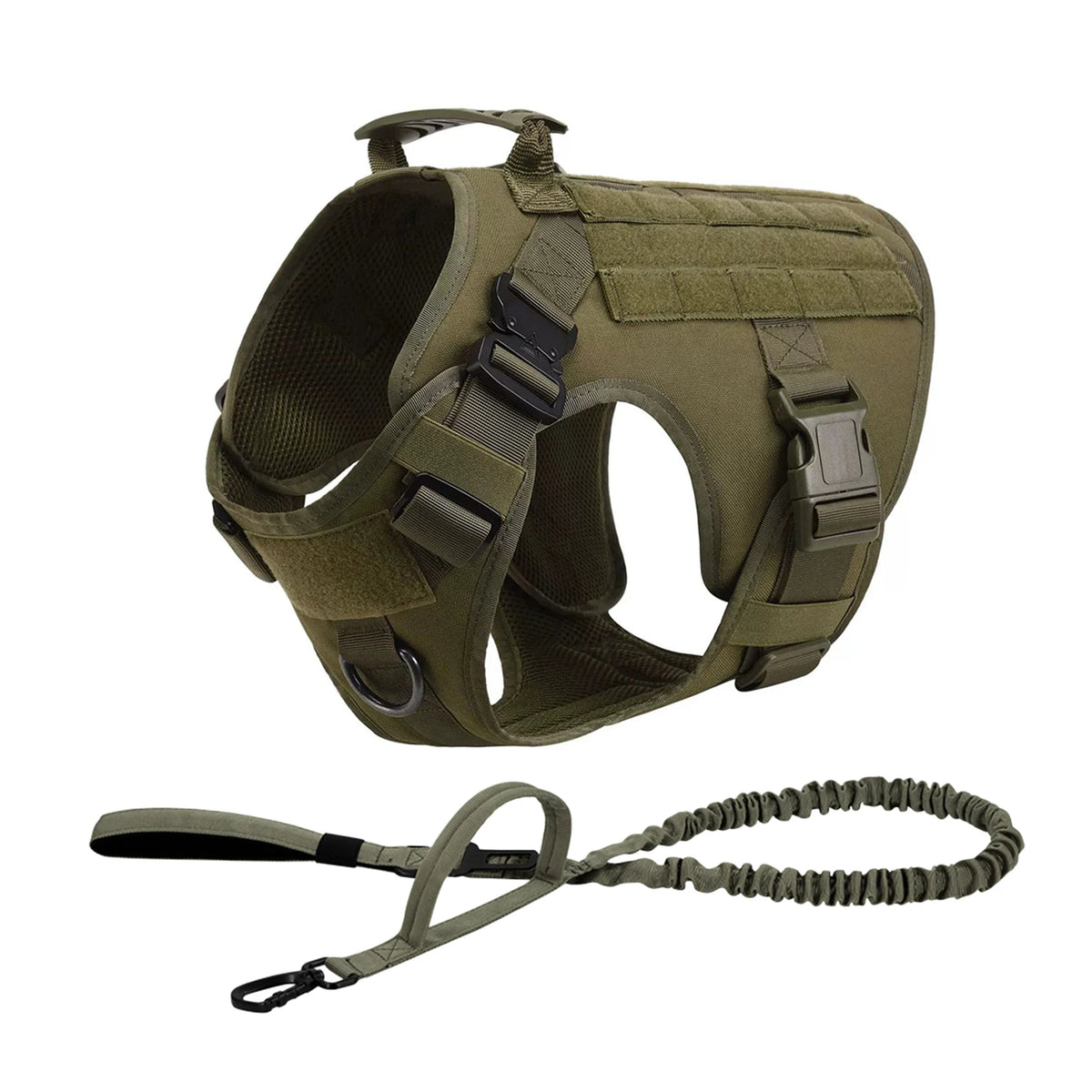 Tactical Nylon Dog Harness With Molle Pockets And Quick Release