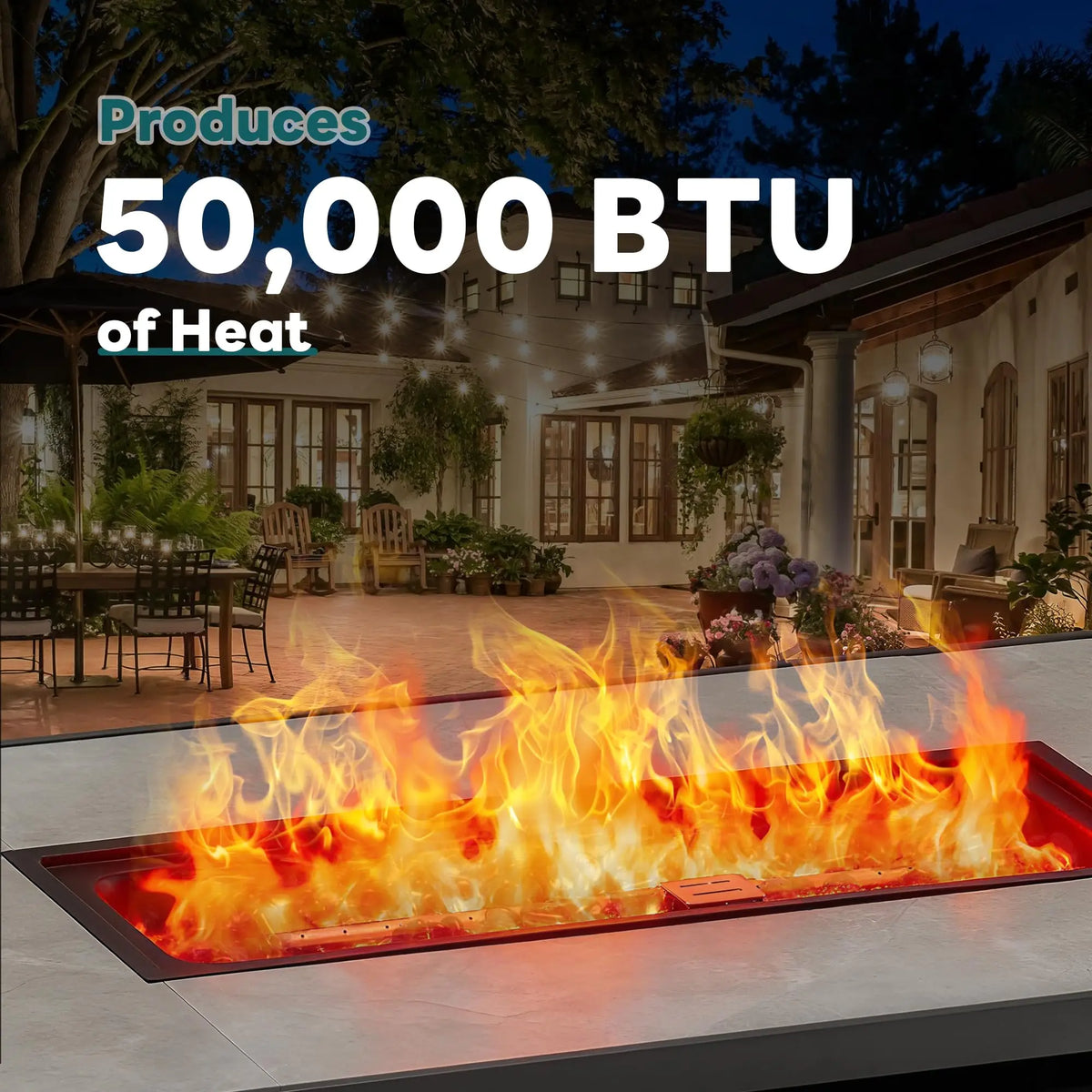 Jhk Outdoor Propane Fire Pit Table With Modern Design