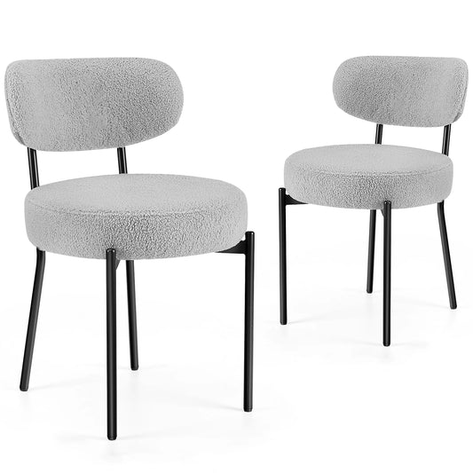 JHK Ergonomic Fabric Dining Chairs With Sturdy Metal Legs