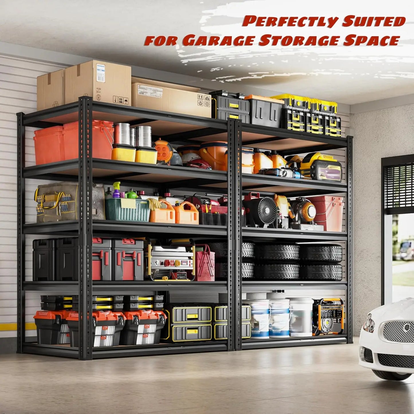 ZHILU 5 Tier Adjustable Heavy Duty Garage Shelving Unit