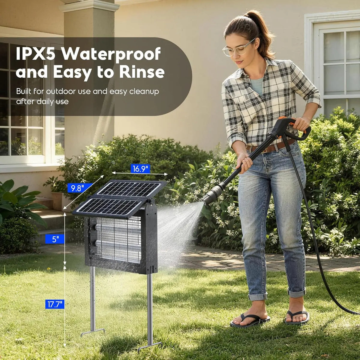 Solar Bug Zapper with USB Charging for Outdoor Pest Control