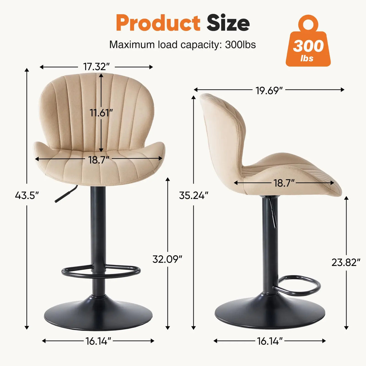 JHK Modern Fabric Dining Chairs With Padded Seat Cushions