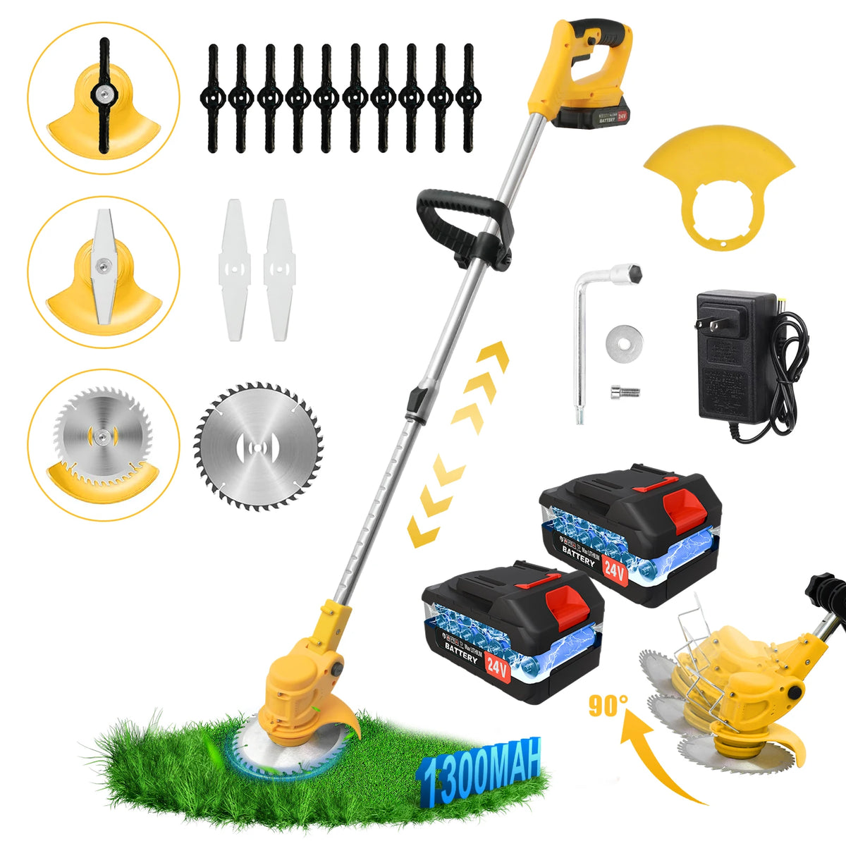 Two In One Cordless Brushless Lawn Mower String Trimmer Edger