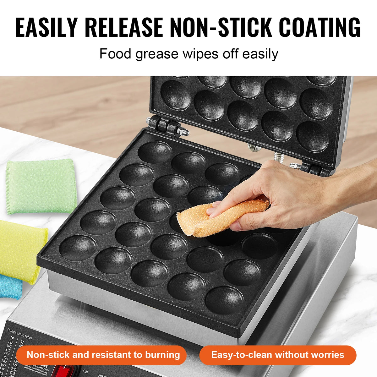 VEVOR Electric Waffle Maker With Timer And Temperature Control