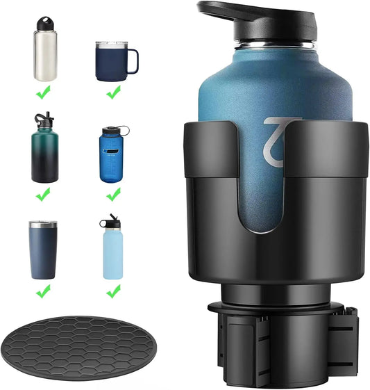 Car Cup Holder Expander With Adjustable Base For Bottles